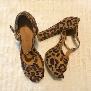 Weidu High Heel Leopard Sandal